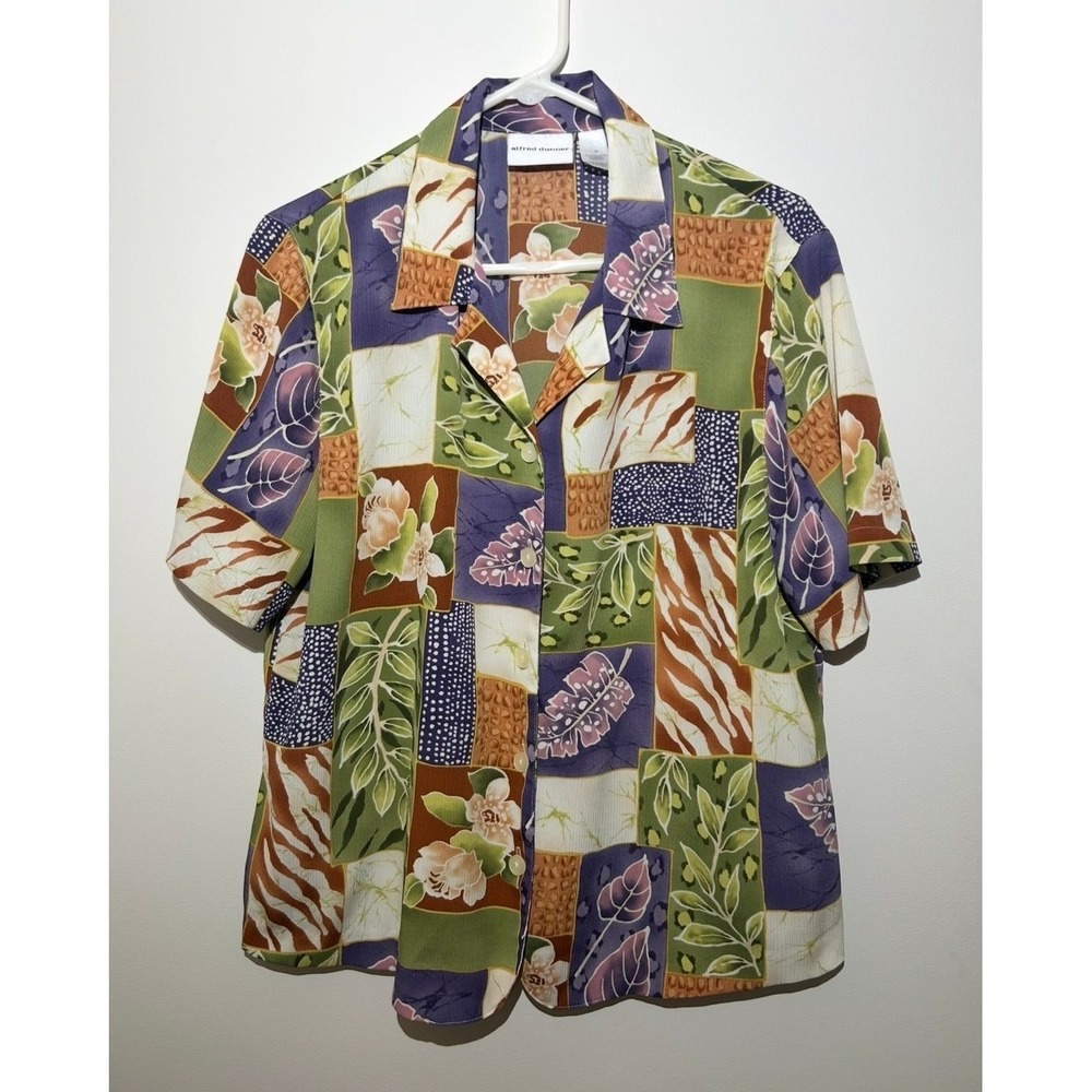 Alfred Dunner multicolor Hawaiian Blouse Women's 14